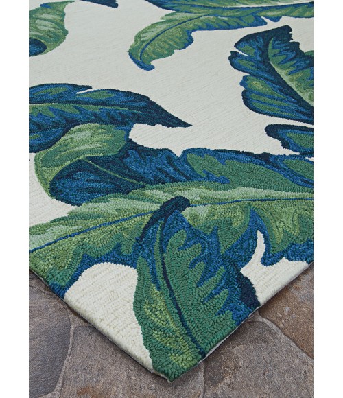 Couristan Covington Palm Leaves 9' Runner Green  Area Rug