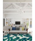 Couristan Covington Palm Leaves 9' Runner Green  Area Rug