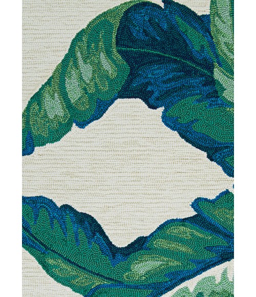 Couristan Covington Palm Leaves 9' Runner Green  Area Rug