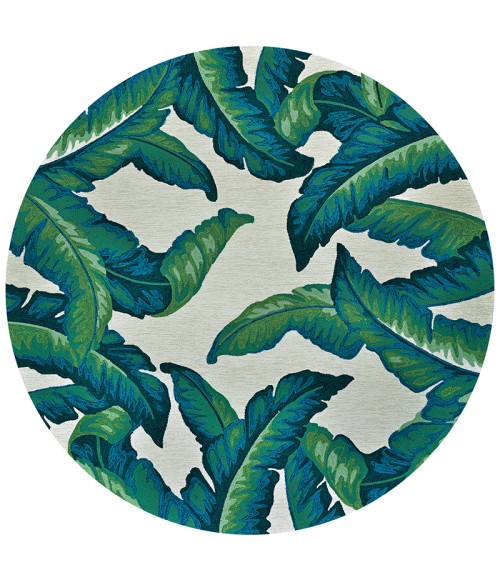 Couristan Covington Palm Leaves 9' Runner Green  Area Rug