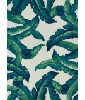 Couristan Covington Palm Leaves 9' Runner Green  Area Rug