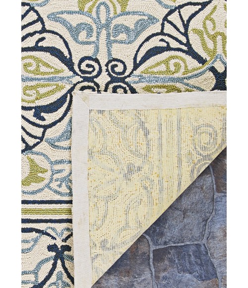 Couristan Covington Pegasus 4' x 6' Ivory/Navy/Lime Area Rug