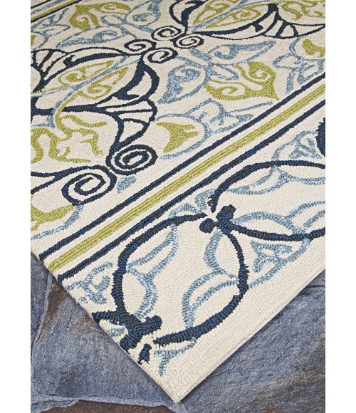 Couristan Covington Pegasus 4' x 6' Ivory/Navy/Lime Area Rug