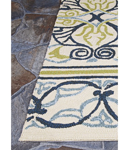 Couristan Covington Pegasus 4' x 6' Ivory/Navy/Lime Area Rug