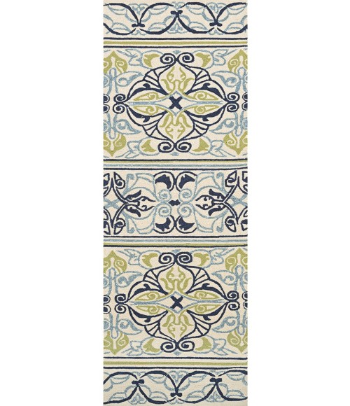 Couristan Covington Pegasus 4' x 6' Ivory/Navy/Lime Area Rug