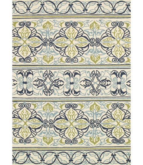 Couristan Covington Pegasus 4' x 6' Ivory/Navy/Lime Area Rug