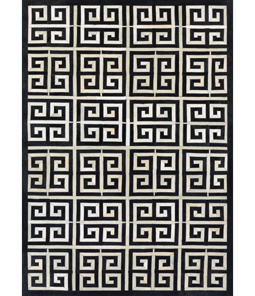 Couristan Chalet Meander 2' x 4' Black/Ivory Area Rug