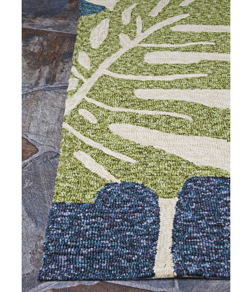 Couristan Covington Monstera 8' Round Cream/Multi Area Rug