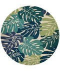 Couristan Covington Monstera 8' Round Cream/Multi Area Rug