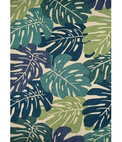 Couristan Covington Monstera Cream/Multi Area Rug 3 ft. 6 in. X 5 ft. 6 in. Rectangle