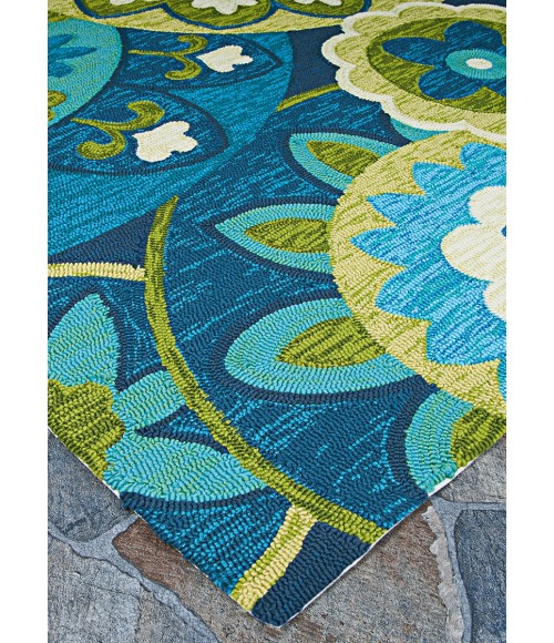 Couristan Covington Rip Tide 5' x 8' Ocean/Green Area Rug