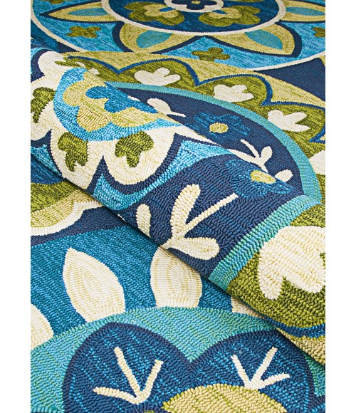 Couristan Covington Rip Tide 5' x 8' Ocean/Green Area Rug