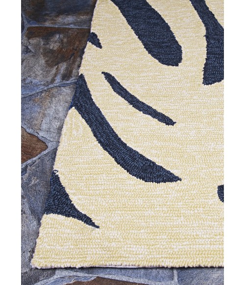 Couristan Covington Palms 8' Round Navy Area Rug