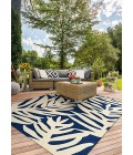 Covington Area Rug Couristan Covington Palms 8' Round Navy Area Rug