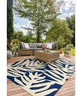 Couristan Covington Palms 8' Round Navy Area Rug