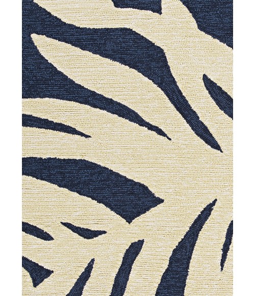 Covington Area Rug Couristan Covington Palms 8' Round Navy Area Rug