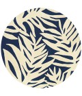 Couristan Covington Palms 8' Round Navy Area Rug