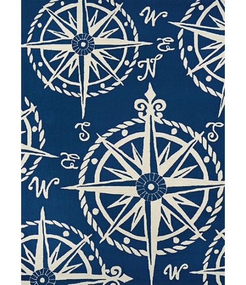 Outdoor Escape Area Rug Couristan Outdoor Escape Mariner 8' Round Navy/Ivory Area Rug