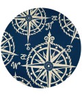 Outdoor Escape Area Rug Couristan Outdoor Escape Mariner 8' Round Navy/Ivory Area Rug