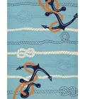 Couristan Outdoor Escape Anchorbend 4' x 6' Ocean Blue Area Rug