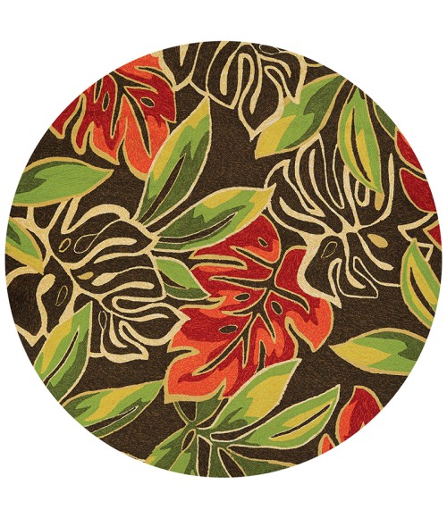 Couristan Covington Areca Palms 4' x 6' Brown/Forest Green Area Rug