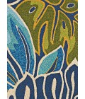 Couristan Covington Areca Palms 9' Runner Azure/Forest Green Area Rug