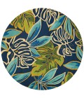Couristan Covington Areca Palms 9' Runner Azure/Forest Green Area Rug