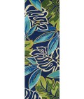 Couristan Covington Areca Palms 9' Runner Azure/Forest Green Area Rug