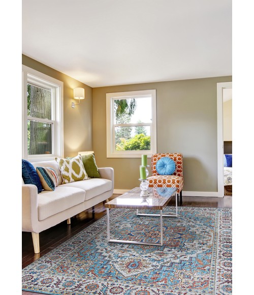 Pasha Area Rug Couristan Pasha Sarouk 5' x 8' Navy Area Rug