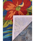Covington Area Rug Couristan Covington Tropical Orchid 8' x 11' Azure/Forest Green/Red Area Rug