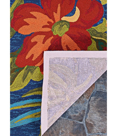 Covington Area Rug Couristan Covington Tropical Orchid 8' x 11' Azure/Forest Green/Red Area Rug