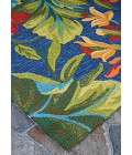 Covington Area Rug Couristan Covington Tropical Orchid 8' x 11' Azure/Forest Green/Red Area Rug