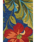 Couristan Covington Tropical Orchid 9' Runner Azure/Forest Green/Red Area Rug