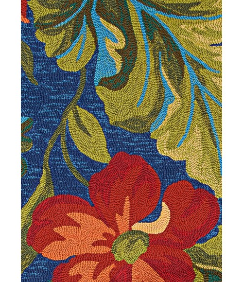 Covington Area Rug Couristan Covington Tropical Orchid 8' x 11' Azure/Forest Green/Red Area Rug