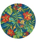 Covington Area Rug Couristan Covington Tropical Orchid 8' x 11' Azure/Forest Green/Red Area Rug