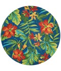 Couristan Covington Tropical Orchid 9' Runner Azure/Forest Green/Red Area Rug