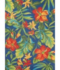 Covington Area Rug Couristan Covington Tropical Orchid 8' x 11' Azure/Forest Green/Red Area Rug
