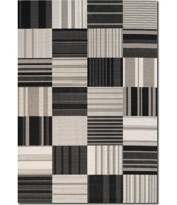 Couristan Afuera Patchwork Onyx/Ivory Area Rug 2 ft. 2 X 11 ft. 9 Rectangle