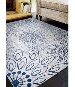 Couristan Calinda Summer Bliss Steel Blue/Ivory Area Rug 5 ft. 3 in. X 7 ft. 6 in. Rectangle