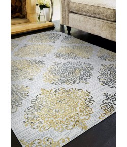 Couristan Calinda Montebello Gold/Silver/Ivry Area Rug 5 ft. 3 in. X 7 ft. 6 in. Rectangle