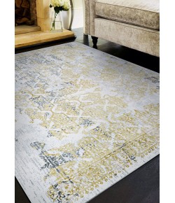 Couristan Calinda Grand Damask Gold/Silver/Ivry Area Rug 5 ft. 3 in. X 7 ft. 6 in. Rectangle