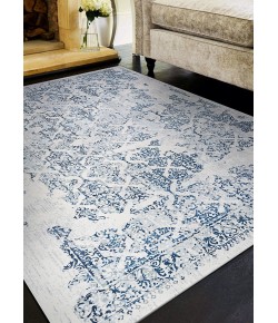 Couristan Calinda Grand Damask Steel Blue/Ivory Area Rug 2 ft. 3 in. X 7 ft. 6 in. Rectangle