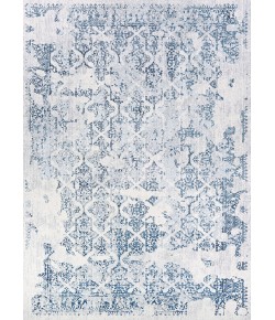 Couristan Calinda Grand Damask Steel Blue/Ivory Area Rug 2 ft. 3 in. X 7 ft. 6 in. Rectangle