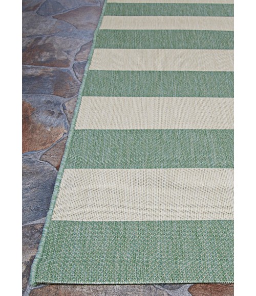 Couristan Afuera Yacht Club 2' x 4' Sea Mist/Ivory Area Rug