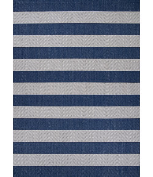 Couristan Afuera Yacht Club 2' x 4' Midnight Blue /Ivory Area Rug