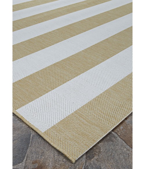 Couristan Afuera Yacht Club 2' x 4' Butterscotch/Ivory Area Rug