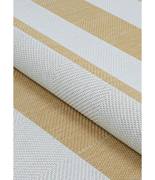 Couristan Afuera Yacht Club 2' x 4' Butterscotch/Ivory Area Rug