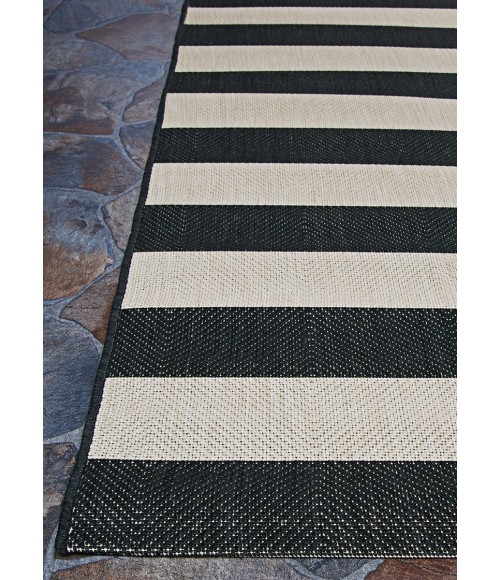 Couristan Afuera Yacht Club Long Runner Onyx/Ivory Area Rug