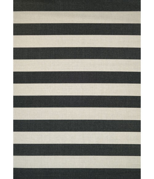 Couristan Afuera Yacht Club 4' x 6' Onyx/Ivory Area Rug