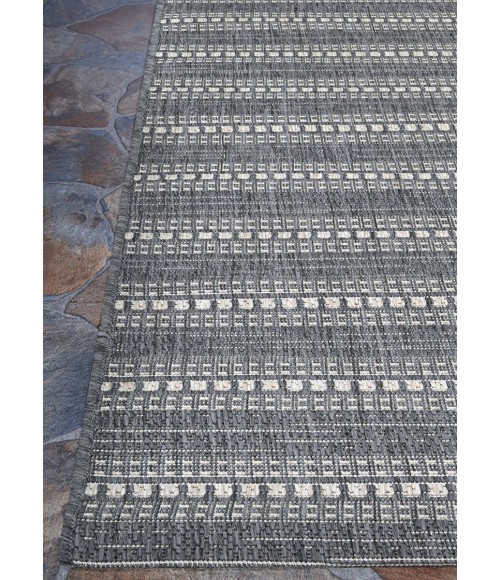 Couristan Afuera Beachcomber 4' x 6' Anthracite /Sand Area Rug